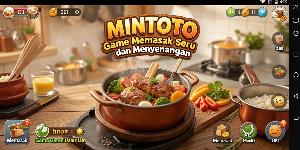 Tangkapan layar MINTOTO menunjukkan antarmuka permainan memasak yang menyenangkan.