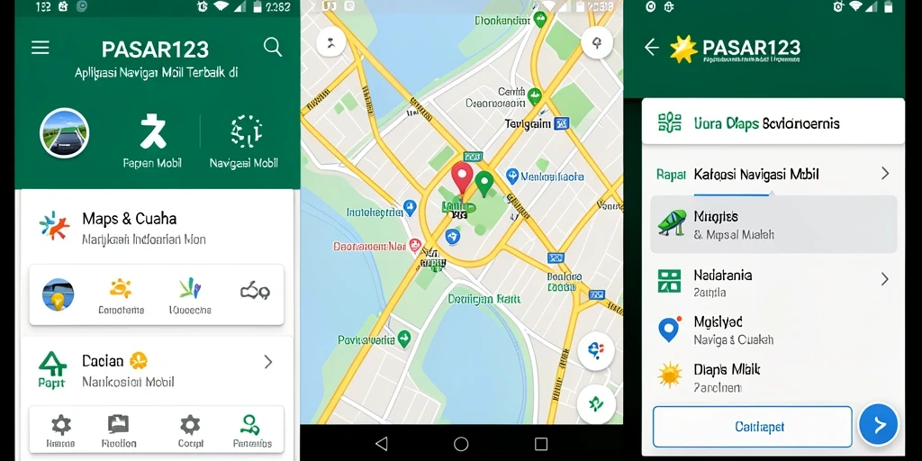 Tampilan antarmuka PASAR123 yang intuitif untuk navigasi mobil.