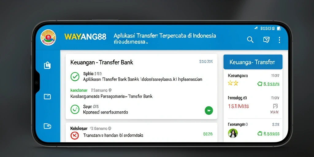 Tampilan antarmuka aplikasi Transfer Bank WAYANG88 yang sederhana dan modern.