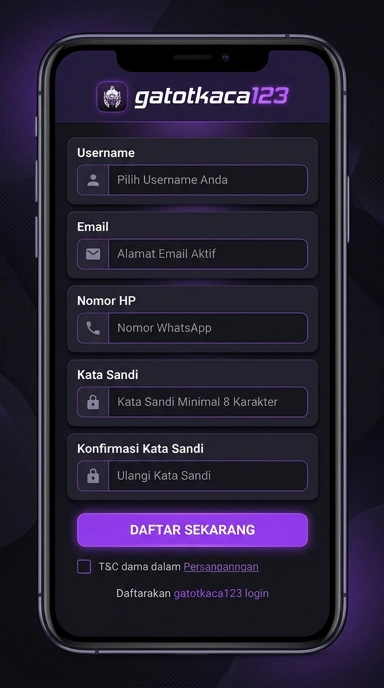 Tampilan halaman daftar gatotkaca123